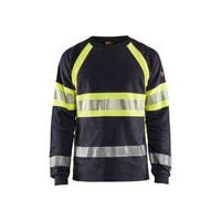 Brandhæmmende T-shirt lang ærme Inherent Marineblå/High Vis Gul - Blåkläder