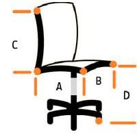 A= 46 cmB= 46 cmC= 58 cmD= 42-55 cm