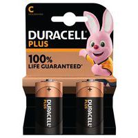 Plus 100% C Alkaline Batteri - 2 eller 4 enheder - Duracell