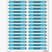 Skilt Rørmærkning trykluft 30 stk/ark