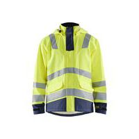 High Vis Brandhæmmende Regnjakke Level 2 High Vis Gul/Marineblå - Blåkläder