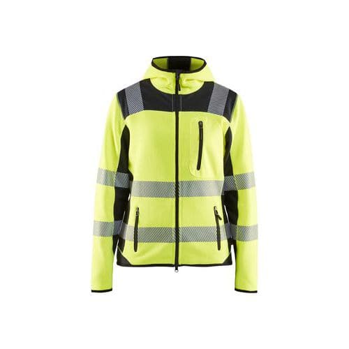 Dame High Vis Strikket Softshell Jakke High Vis Gul/Marineblå - Blåkläder