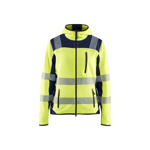 Dame High Vis Strikket Softshell Jakke High Vis Gul/Sort - Blåkläder