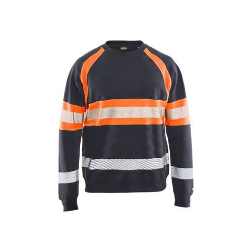 High Vis Sweatshirt Mellemgrå/High Vis Orange - Blåkläder