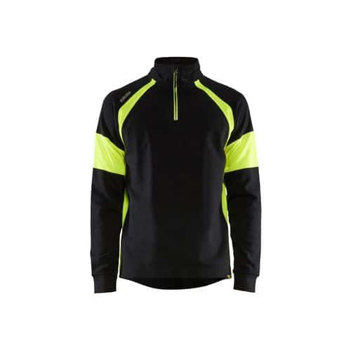 Sweatshirt Half Zip Sort/High Vis Gul - Blåkläder