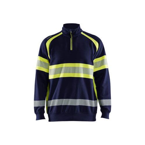 High Vis Sweatshirt Mellemgrå/High Vis Gul - Blåkläder