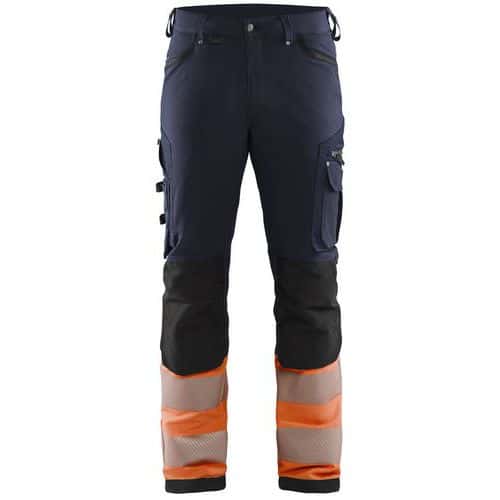 High vis buks 4-vejs stretch Marineblå/High Vis Orange - Blåkläder