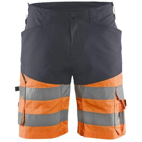 High Vis Shorts med stretch Mellemgrå/High Vis Gul - Blåkläder