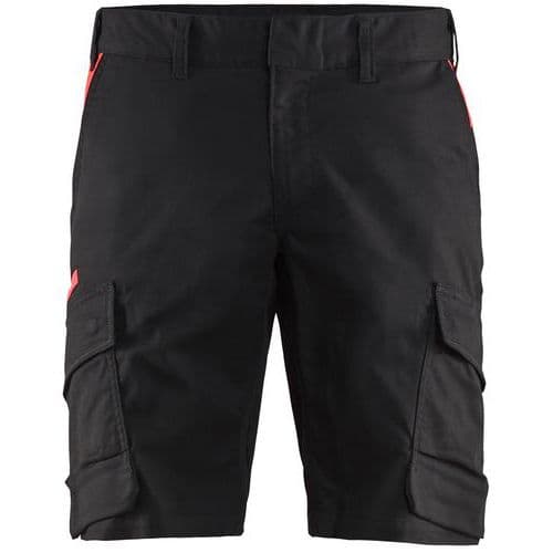 Industri shorts med stretch Sort/Rød - Blåkläder