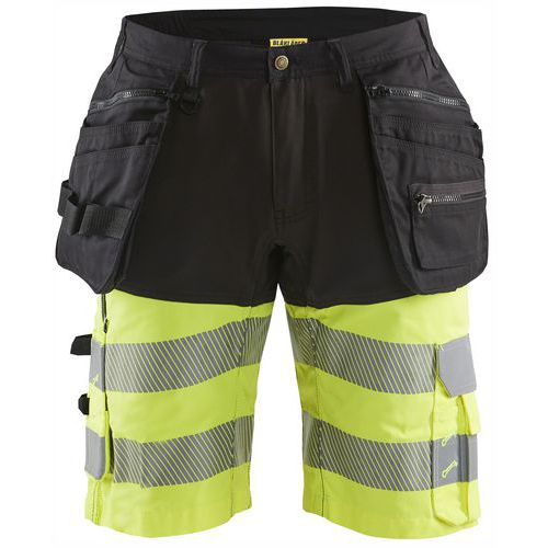 High Vis Shorts med stretch Sort/High Vis Gul - Blåkläder