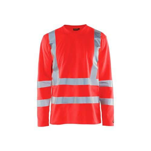 High Vis T-shirt lang ærme Marineblå/High Vis Gul - Blåkläder