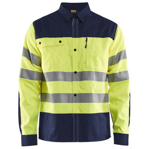 High Vis Skjorte High Vis Gul/Marineblå - Blåkläder