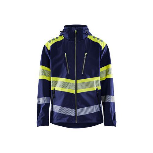 High Vis Softshell Jakke Marineblå/High Vis Gul - Blåkläder