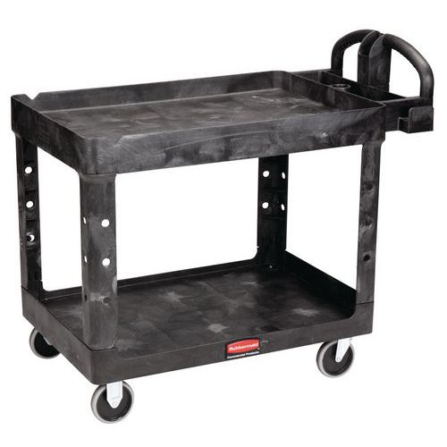 Plastvogn med 2 hylder - kapacitet 220 kg - Rubbermaid