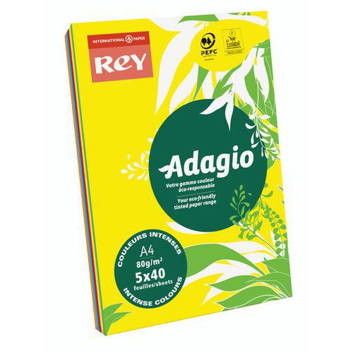 Adagio 200 ark Pakke - Blandede farver - 80 gsm