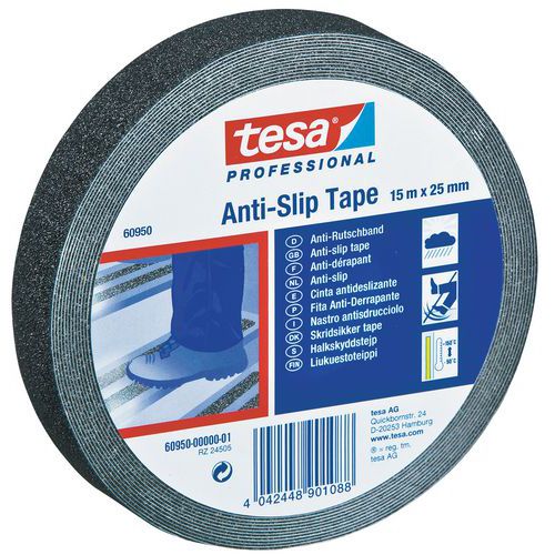 Skridsikker tape, bredde 25 mm, sort