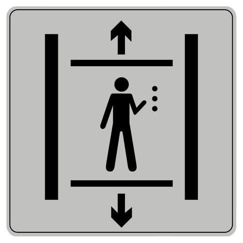 Symbolskilt plexiglas grå, handikapelevator