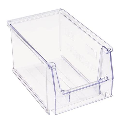 Stabelbar lagerkasse transparent, 3,8 l