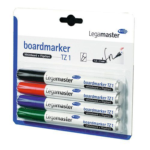 Whiteboardpen TZ 1 rund spids 4 farver - Legamaster