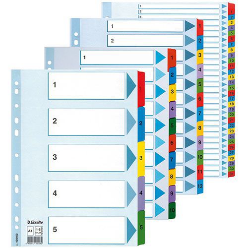 Register Indholdsfortegnelse Esselte Mylar