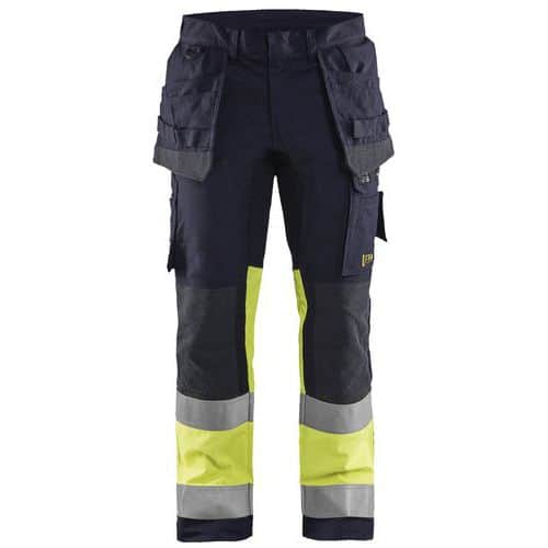 Multinorm Buks Inherent med stretch Marineblå/High Vis Gul - Blåkläder