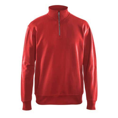 Sweatshirt half zip Rød - Blåkläder