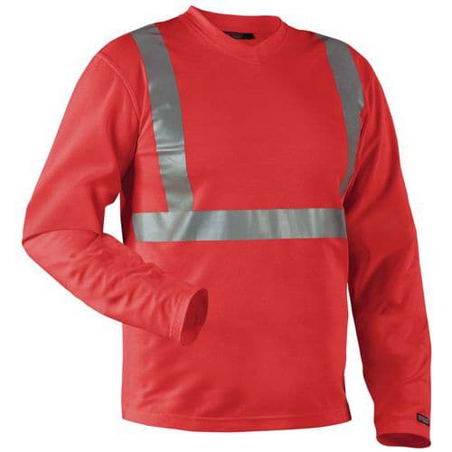 High Vis UV T-shirt lang ærme High Vis Rød - Blåkläder