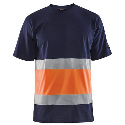 High Vis T-shirt Marineblå/High Vis Orange - Blåkläder