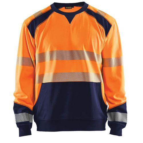 High Vis Sweatshirt High Vis Orange/Marineblå - Blåkläder