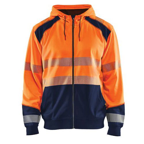 High vis hættetrøje High Vis Orange/Marineblå - Blåkläder