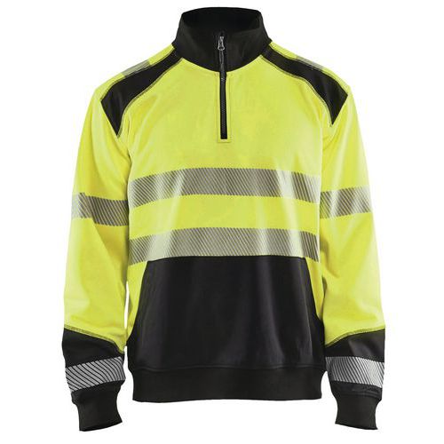 High Vis Sweatshirt half zip High Vis Gul/Sort - Blåkläder