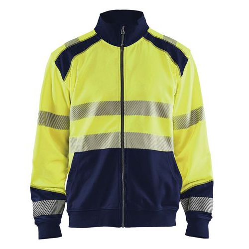 High Vis Sweatshirt full zip High Vis Gul/Marineblå - Blåkläder