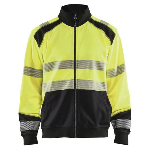 High Vis Sweatshirt full zip High Vis Gul/Sort - Blåkläder