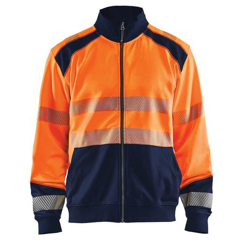 High Vis Sweatshirt full zip High Vis Orange/Marineblå - Blåkläder