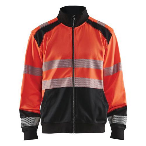 High Vis Sweatshirt full zip High Vis Rød/Sort - Blåkläder