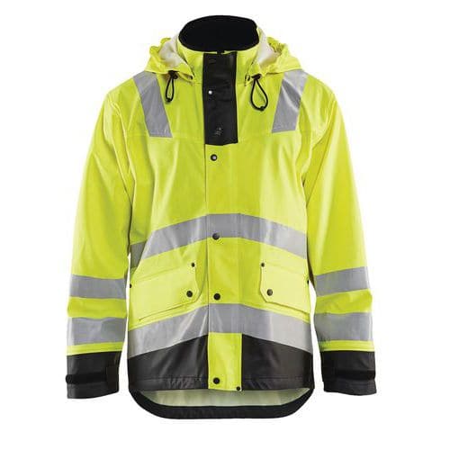 High Vis Regnjakke Level 2 High Vis Gul/Sort - Blåkläder