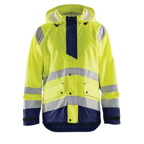 High Vis Regnjakke Level 1 High Vis Gul/Marineblå - Blåkläder