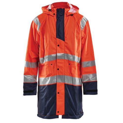 High Vis Regnjakke Level 1 High Vis Orange/Marineblå - Blåkläder