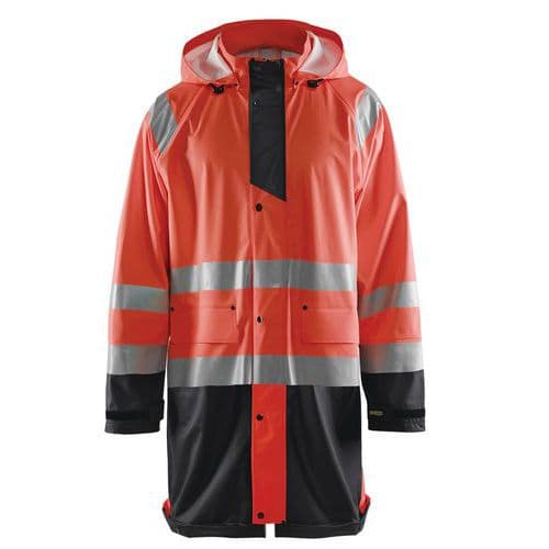 High Vis Regnjakke Level 1 High Vis Rød/Sort - Blåkläder