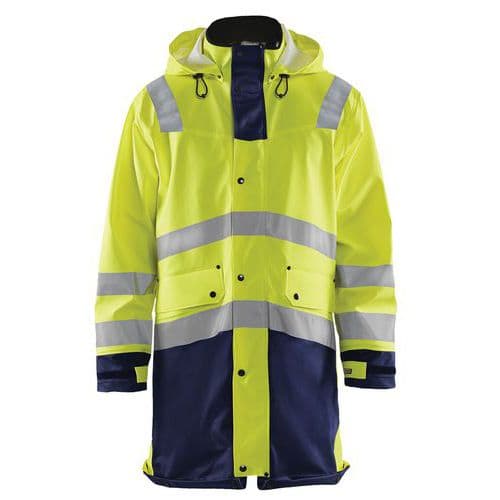 High Vis regnjakke Level 3 High Vis Gul/Marineblå - Blåkläder