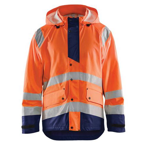 High Vis Regnjakke Level 3 High Vis Orange/Marineblå - Blåkläder