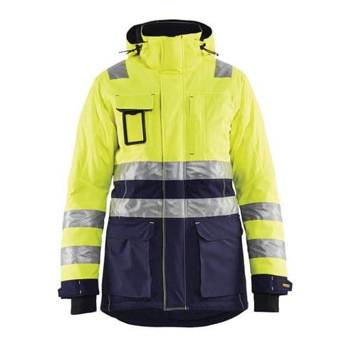 Dame High Vis Vinterparkajakke High Vis Gul/Marineblå - Blåkläder