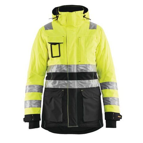 Dame High Vis Vinterparkajakke High Vis Gul/Sort - Blåkläder