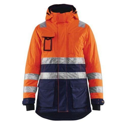 Dame High Vis Vinterparkajakke High Vis Orange/Marineblå - Blåkläder