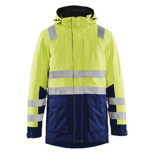 High Vis Vinterparkajakke High Vis Gul/Marineblå - Blåkläder