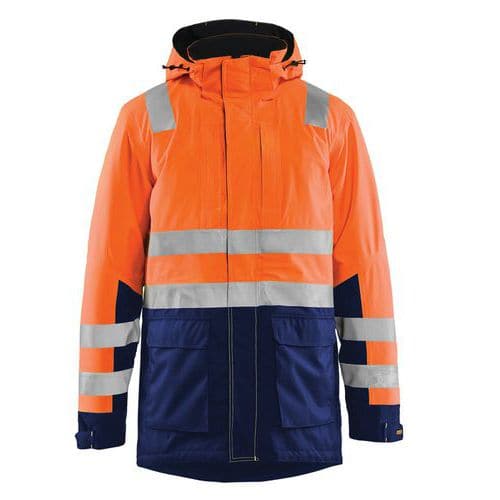 High Vis Vinterparkajakke High Vis Orange/Marineblå - Blåkläder