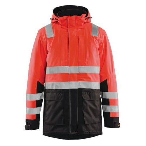 High Vis Vinterparkajakke High Vis Rød/Sort - Blåkläder