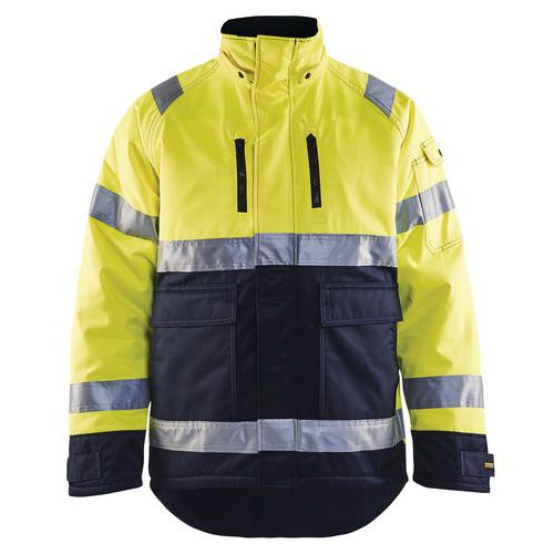 High Vis Vinterjakke bævernylon High Vis Gul/Marineblå - Blåkläder