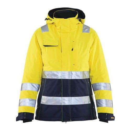 Dame High Vis Vinterjakke High Vis Gul/Marineblå - Blåkläder