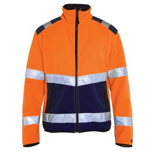 High Vis Light Softshell Jakke High Vis Orange/Marineblå - Blåkläder